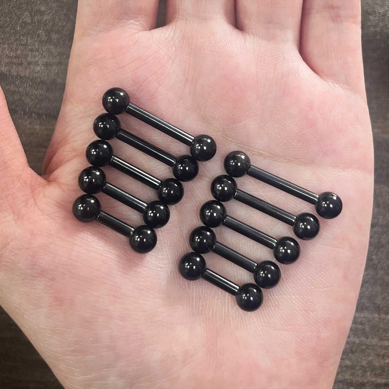NewkeepsR 20G/18G/16G/14G/12G/10G Medical Implant Steel Nipple Tongue Piercing Barbell,Industrial Tongue Cheek Dimple Bars - Image 5